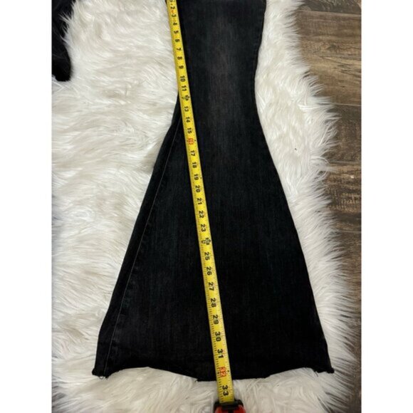 Judy Blue Size 5/27 Storm Chaser Super Flare Jeans Black Raw‎ Hem Stretch - Picture 8 of 9